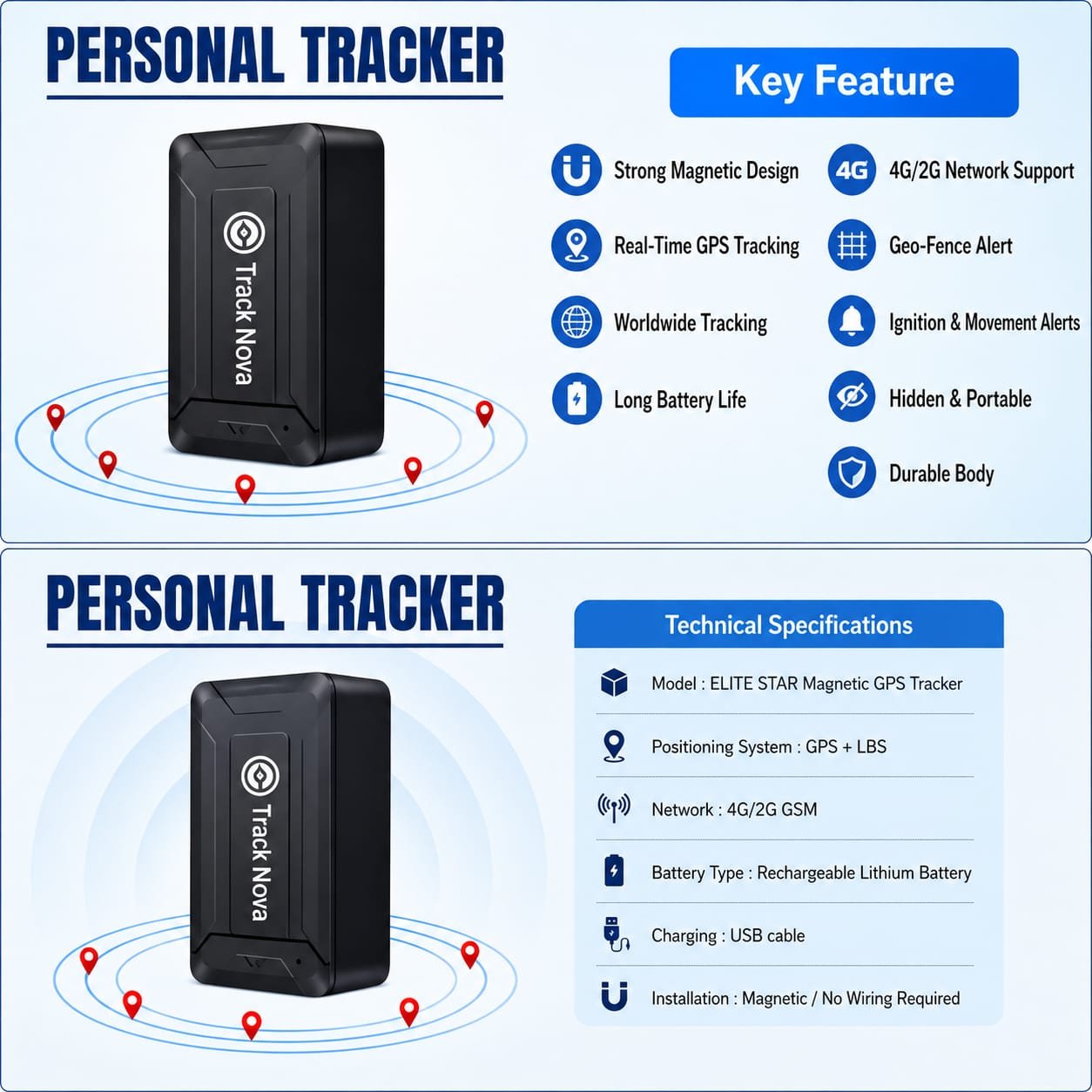 Magnetic GPS Tracker product overview
